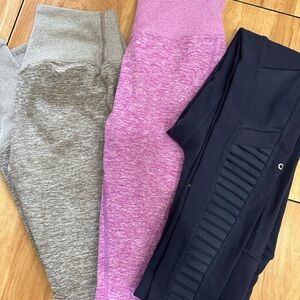 ALO Yoga Gray, Pink, and Black Leggings